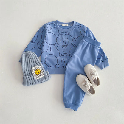 Soft Cotton Mickey Hoodie & Sweatpants Set