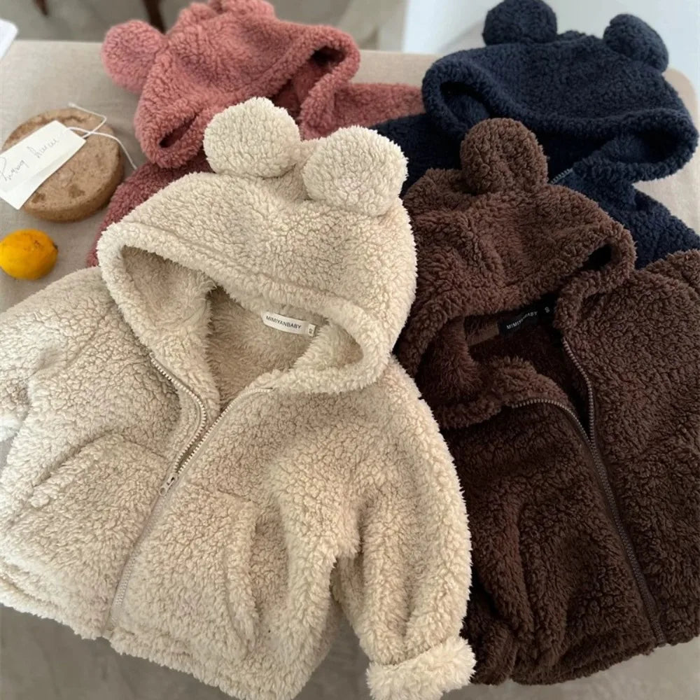 Teddy Bear Plush Hooded Zipper Sweater