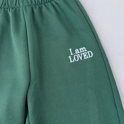 I am Loved Hoodie And Green Pants Set