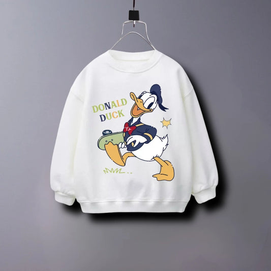Happy Donald Duck White Hoodie