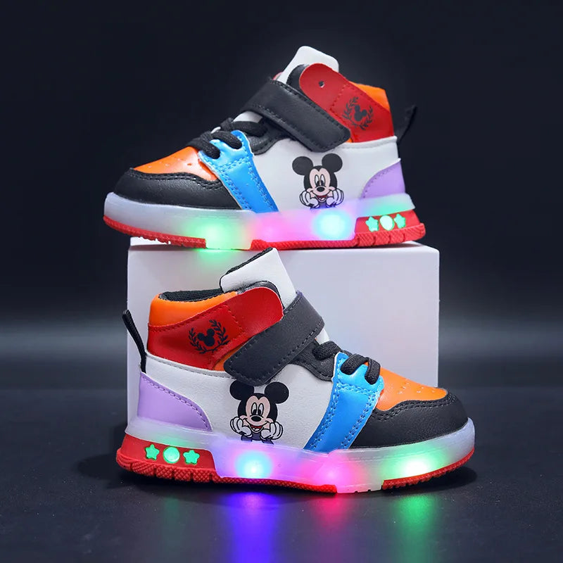Disney Mickey and Minnie Mouse Kids' Sneakers with LED