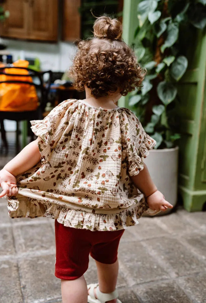 Organic Cotton Girl Summer 2Pcs Floral Dress & Shorts