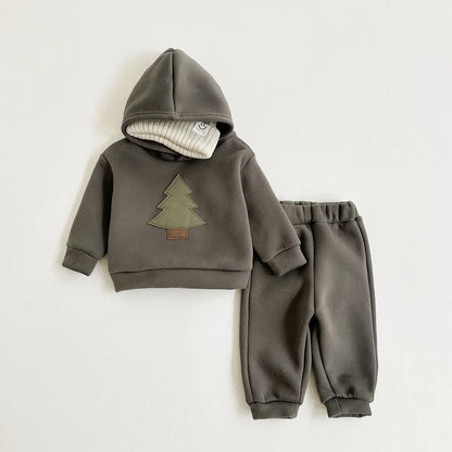 Christmas Warm Hooded Tracksuit Top & Pants Set