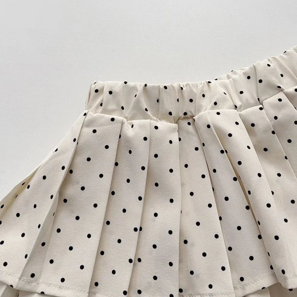 Bow Top & Polka Dot Skirt Set