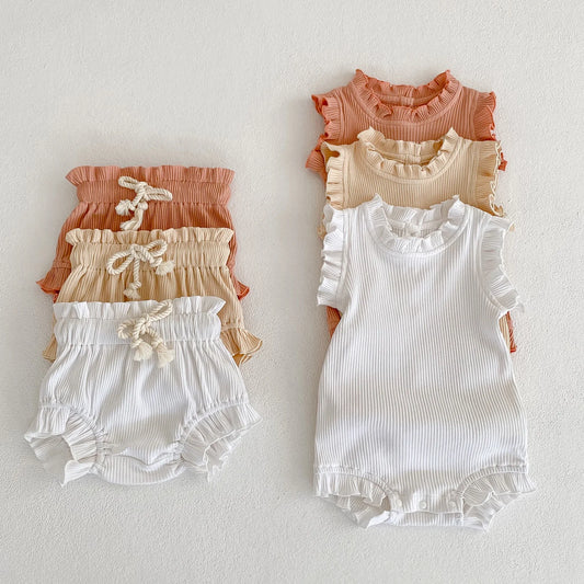 100% Cotton Set with Stripes and Bolero