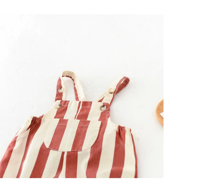 100% Cotton Striped Onesie with Teddy Bear