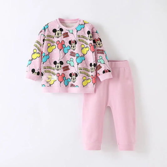 Playful Cartoon Baby Sweatshirt & Trousers 2pcs Set