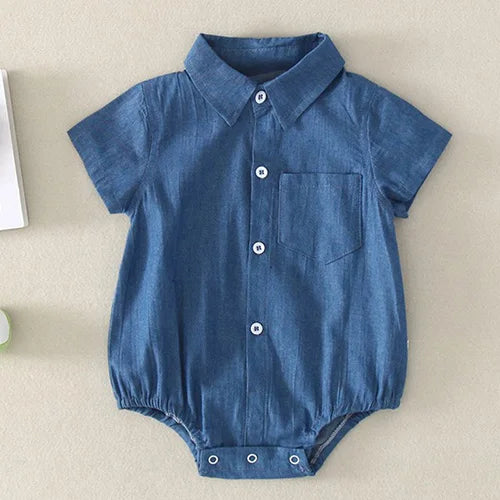 Solid Denim Brother And Sister Jumpsuit