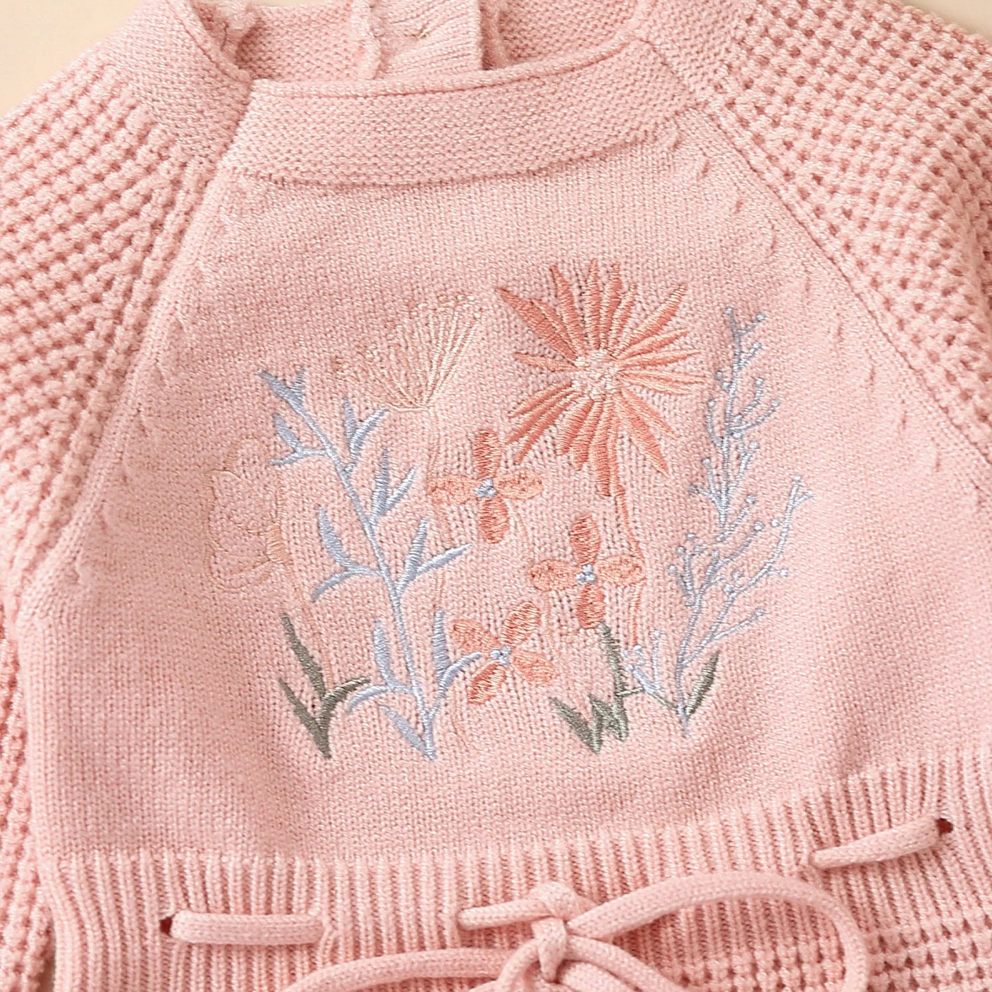 Soft Cotton Flower Embroidery Romper