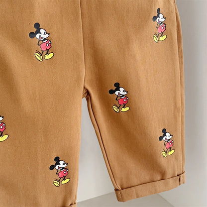 Mickey Mouse Soft, Breathable Cotton Romper & Tee Set