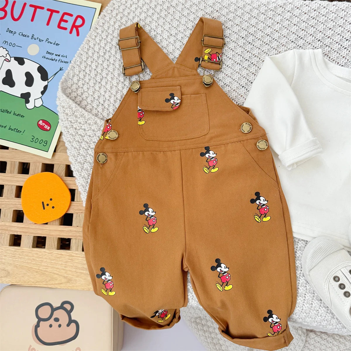 Mickey Mouse Soft, Breathable Cotton Romper & Tee Set