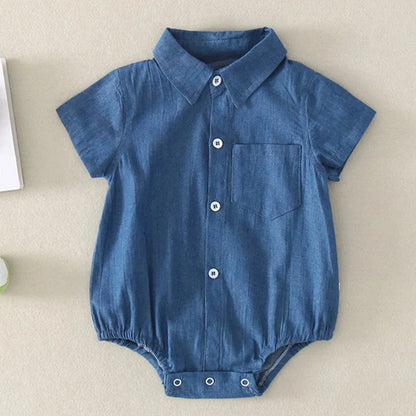 Solid Denim Brother And Sister Jumpsuit