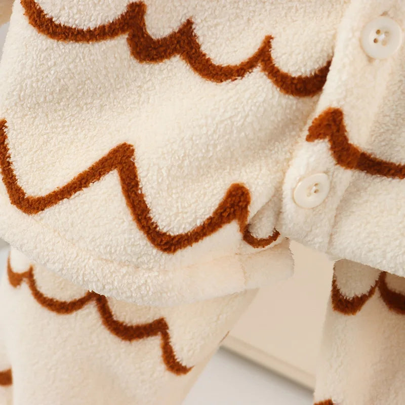 Pajama Suit with Thickened Coral Velvet Set