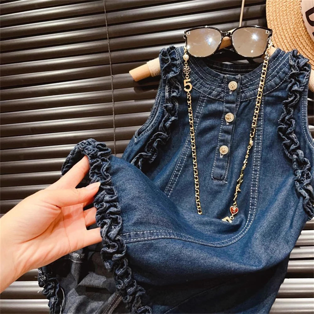 Sleeveless Denim Dress
