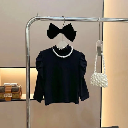 Base Shirt, Bow Vest & Flared Pants 3-Piece Set