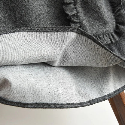 Gray Sleeveless Pocket Vest Dress & Long Sleeved Top Two-piece Set