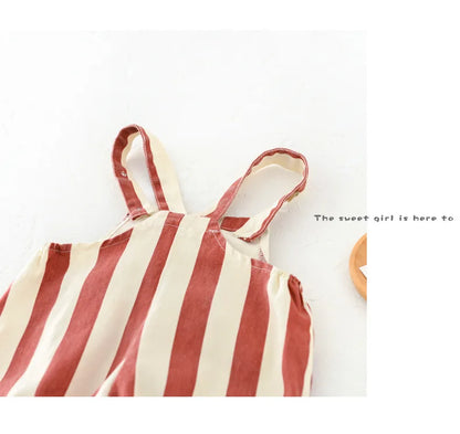 100% Cotton Striped Onesie with Teddy Bear
