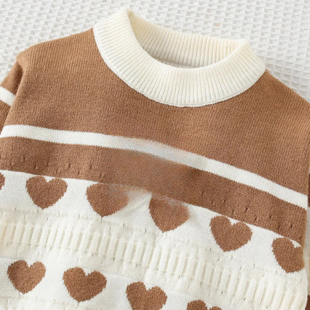 Knitted Sweater Love Top & Skirt 2 Set