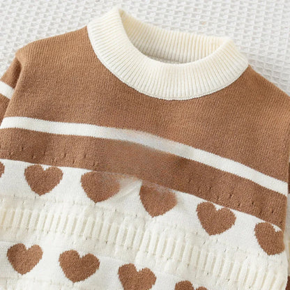 Knitted Sweater Love Top & Skirt 2 Set