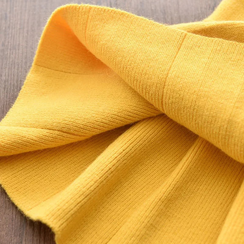 Winter Cute Embroidered Collar Bow Cardigan & Pleated Skirt Two-piece Set