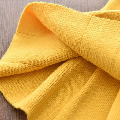 Winter Cute Embroidered Collar Bow Cardigan & Pleated Skirt Two-piece Set