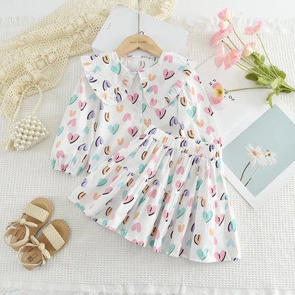 Two Piece Bow Top & Pleated Skirt Set