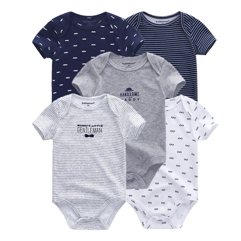 100% Cotton Cartoon Bodysuit Set (5pcs)