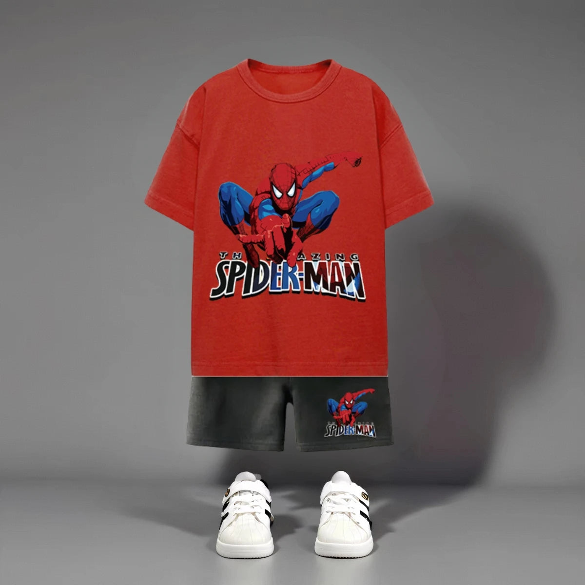 Spiderman 100% Cotton Red T-Shirt and Shorts Set