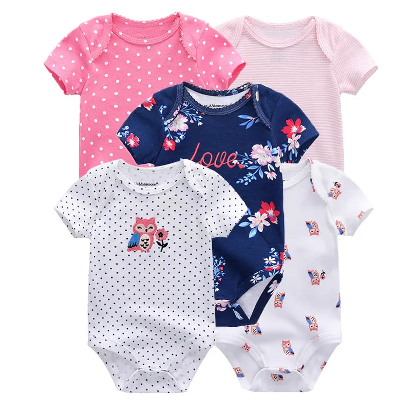100% Cotton Cartoon Bodysuit Set (5pcs)