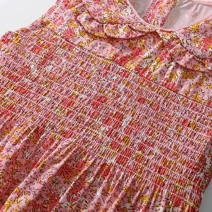 Peach 100% Cotton Summer Dress