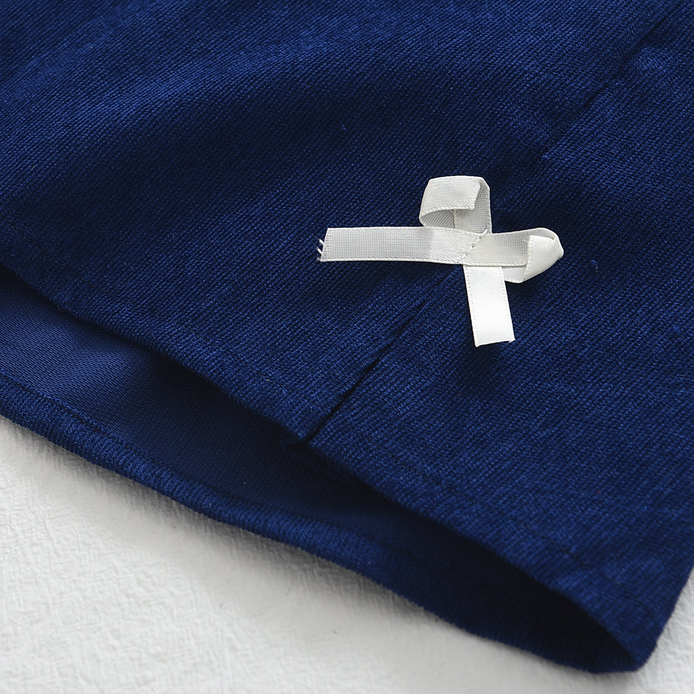 Long Sleeve Shirt Top & Bow Skirt Two Piece Set