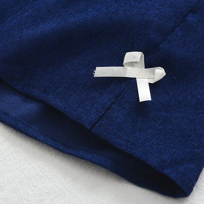 Long Sleeve Shirt Top & Bow Skirt Two Piece Set