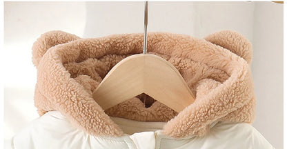 Winter Baby Thickened Jumpsuit Fur Lining Hooded Warm Fleece Quilted Outwear