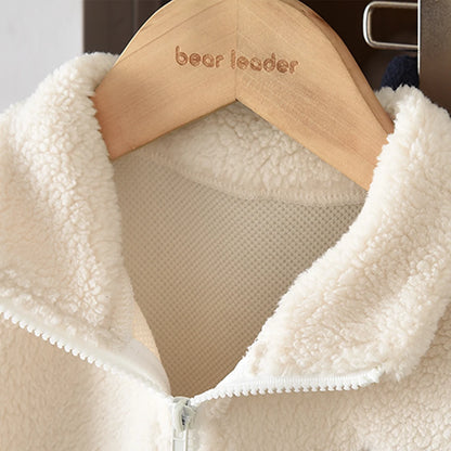 Winter Fleece A-line Collar Jacket & Pants Set