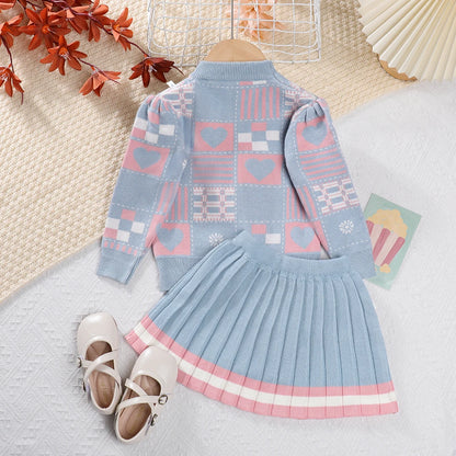 Thick Knit Pullover & Skirt Set