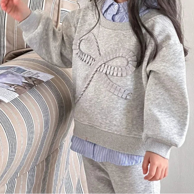 Bow Top & Pants Casual Two-piece Set