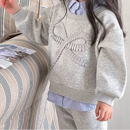 Bow Top & Pants Casual Two-piece Set