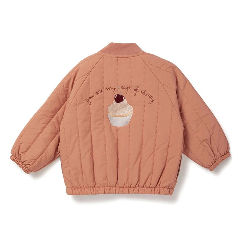 Warm Jacket From 100% Cotton With Soft Jersey Fabric