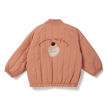 Warm Jacket From 100% Cotton With Soft Jersey Fabric