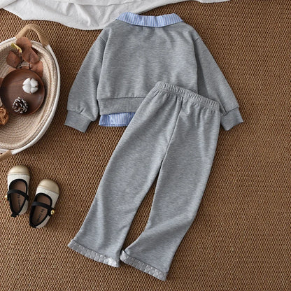 Bow Top & Pants Casual Two-piece Set