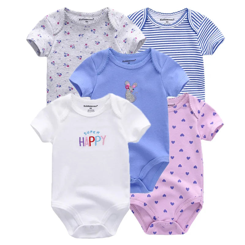 100% Cotton Cartoon Bodysuit Set (5pcs)