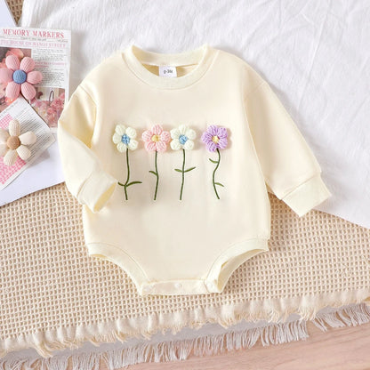 Knitted Flower Sweet and Cute Jumpsuit