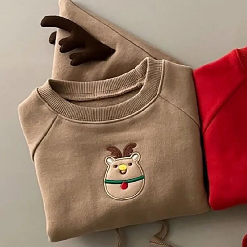Soft Cotton Fleece Christmas Bodysuit With Hat