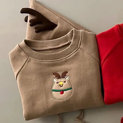 Soft Cotton Fleece Christmas Bodysuit With Hat