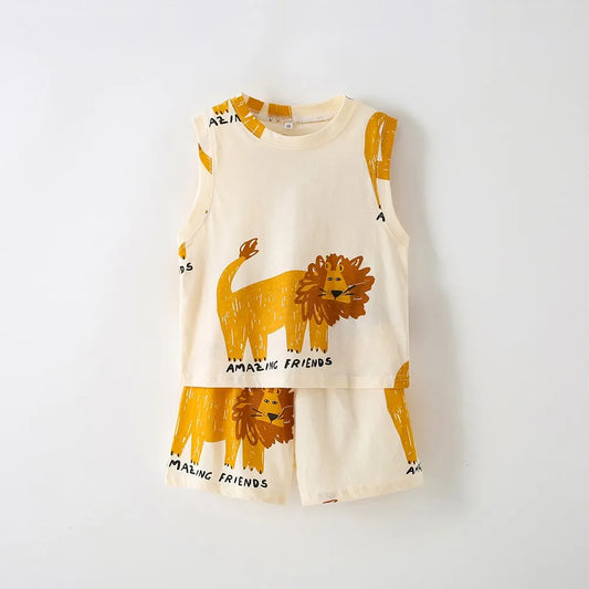 Sleeveless Top & Short 100% Cotton Set