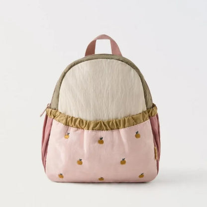 Little Apple Embroidery Backpack – Cute & Trendy for Kids!