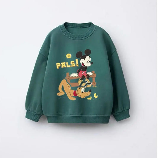 Mickey & Pluto Forest Green Hoodie