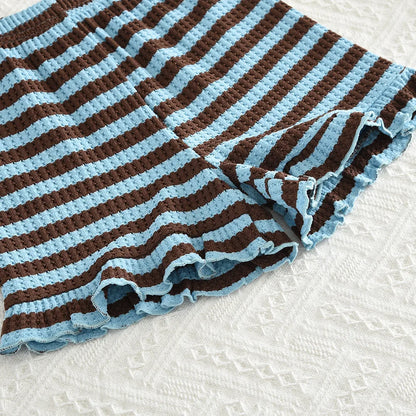 Striped Top & Shorts Two-Piece Set