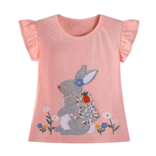 Summer Embroidery Cotton Rabbit Top