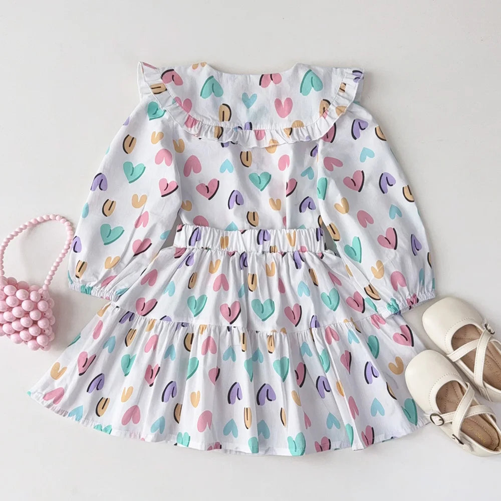 Two Piece Bow Top & Pleated Skirt Set